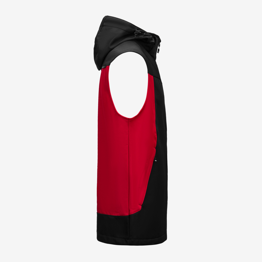 FHB JUSTUS Softshellweste, rot-schwarz, Gr. 3XL