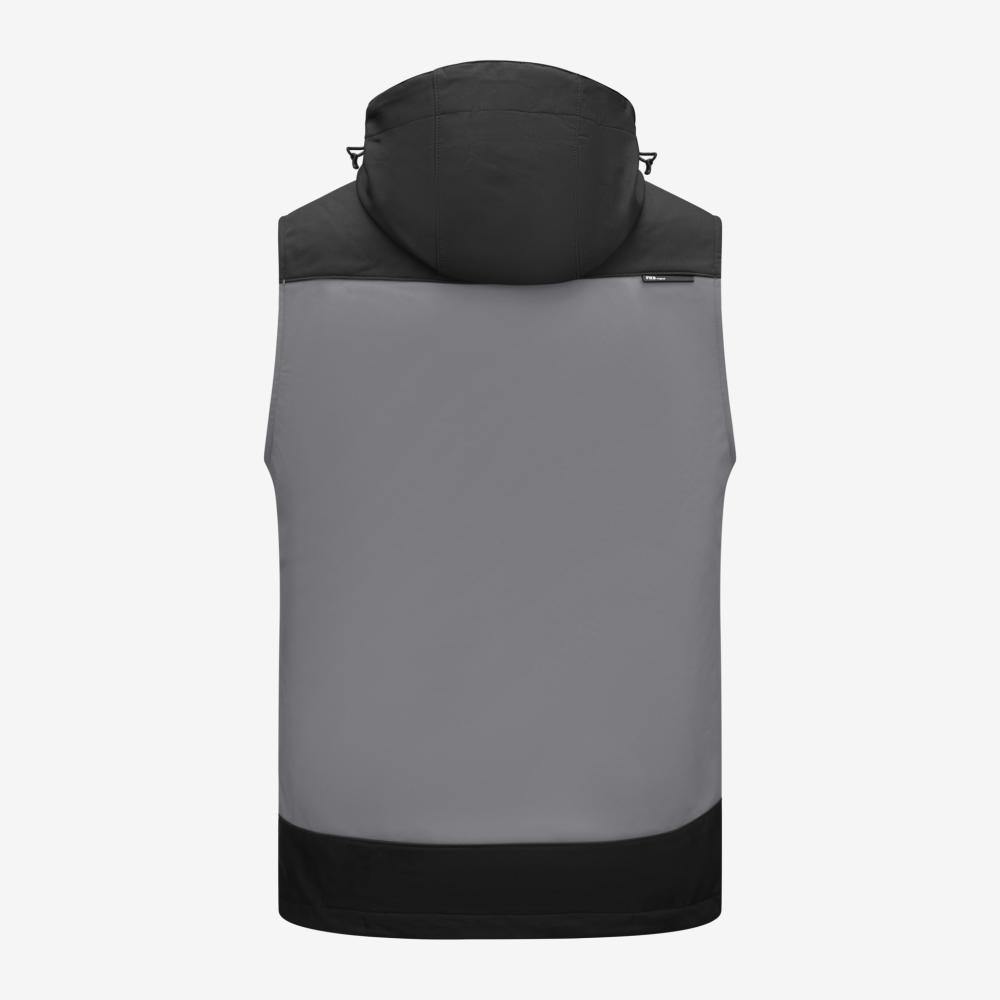 FHB JUSTUS Softshellweste, grau-schwarz, Gr. 3XL