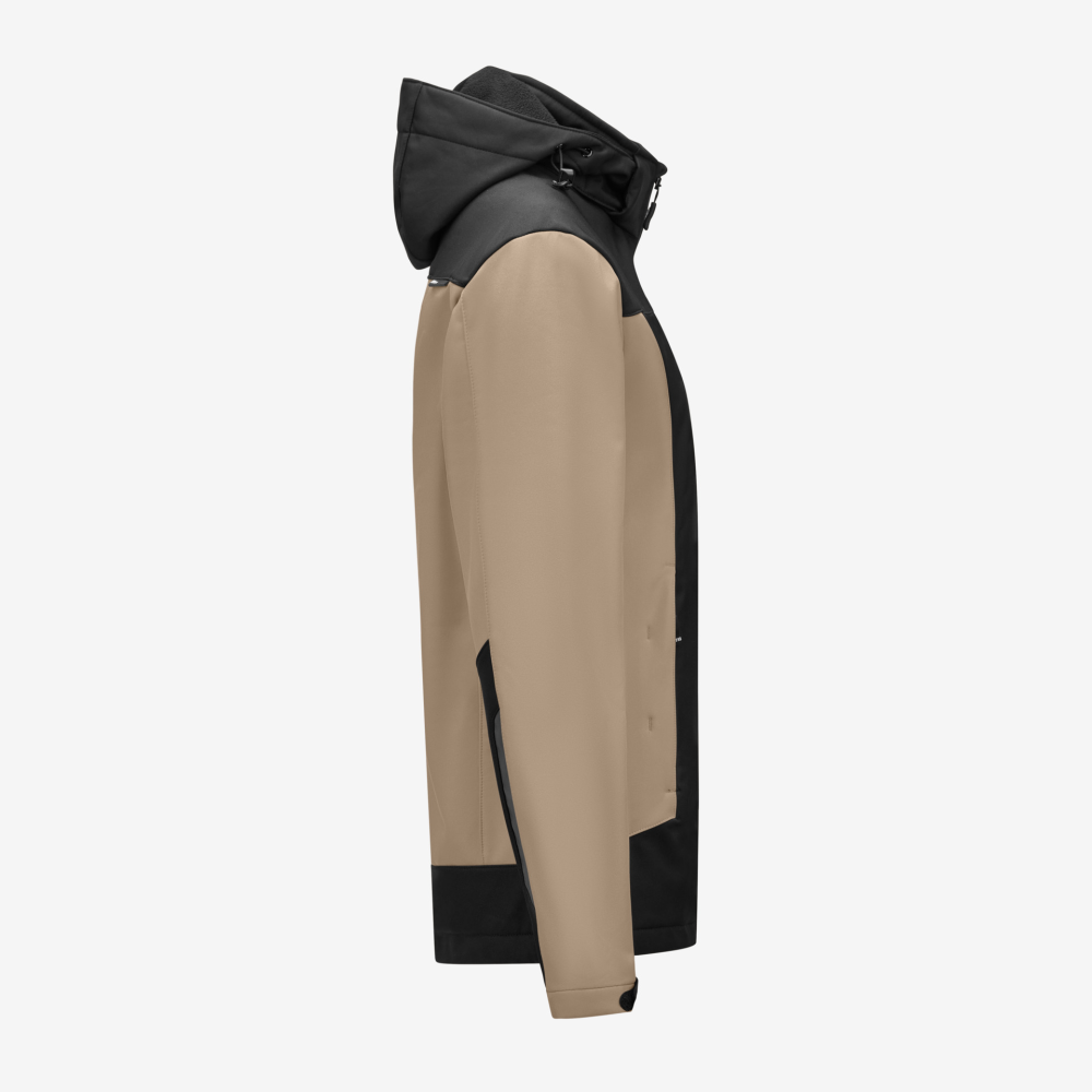 FHB JULIA Softshell-Jacke Damen, beige-schwarz, Gr. M