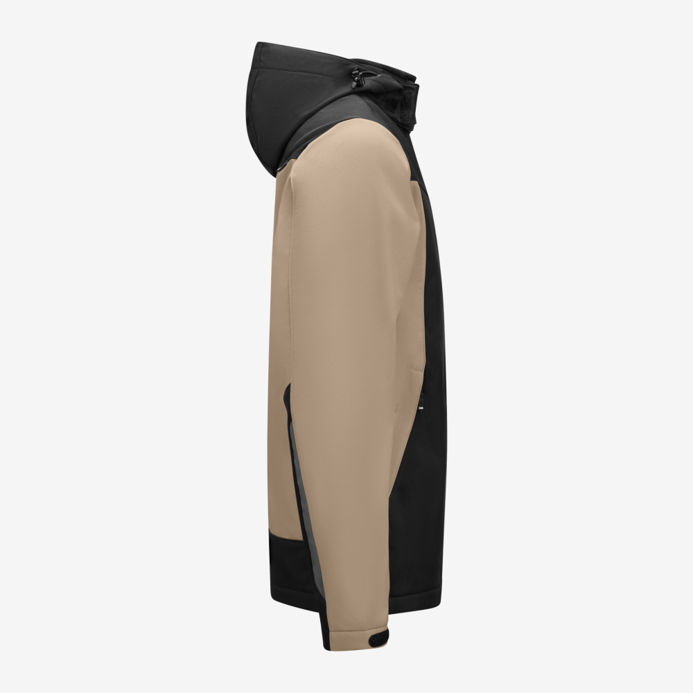 FHB JANNIK Softshelljacke, beige-schwarz, Gr. XS