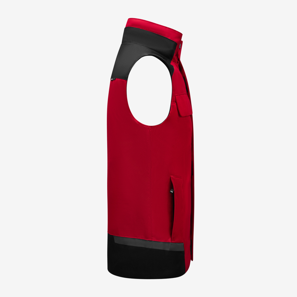 FHB HAUKE Arbeitsweste, rot-schwarz, Gr. XL
