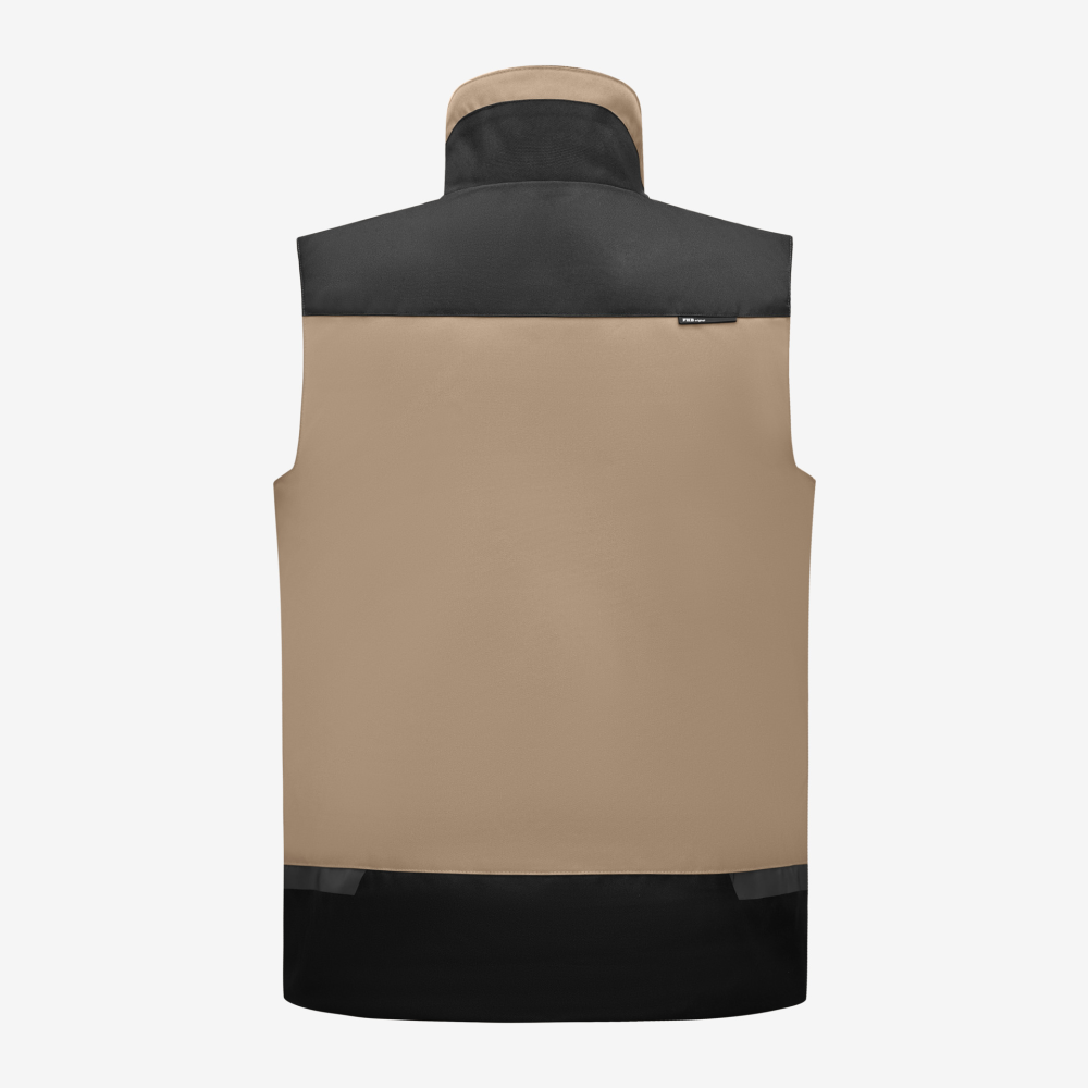 FHB HAUKE Arbeitsweste, beige-schwarz, Gr. 3XL