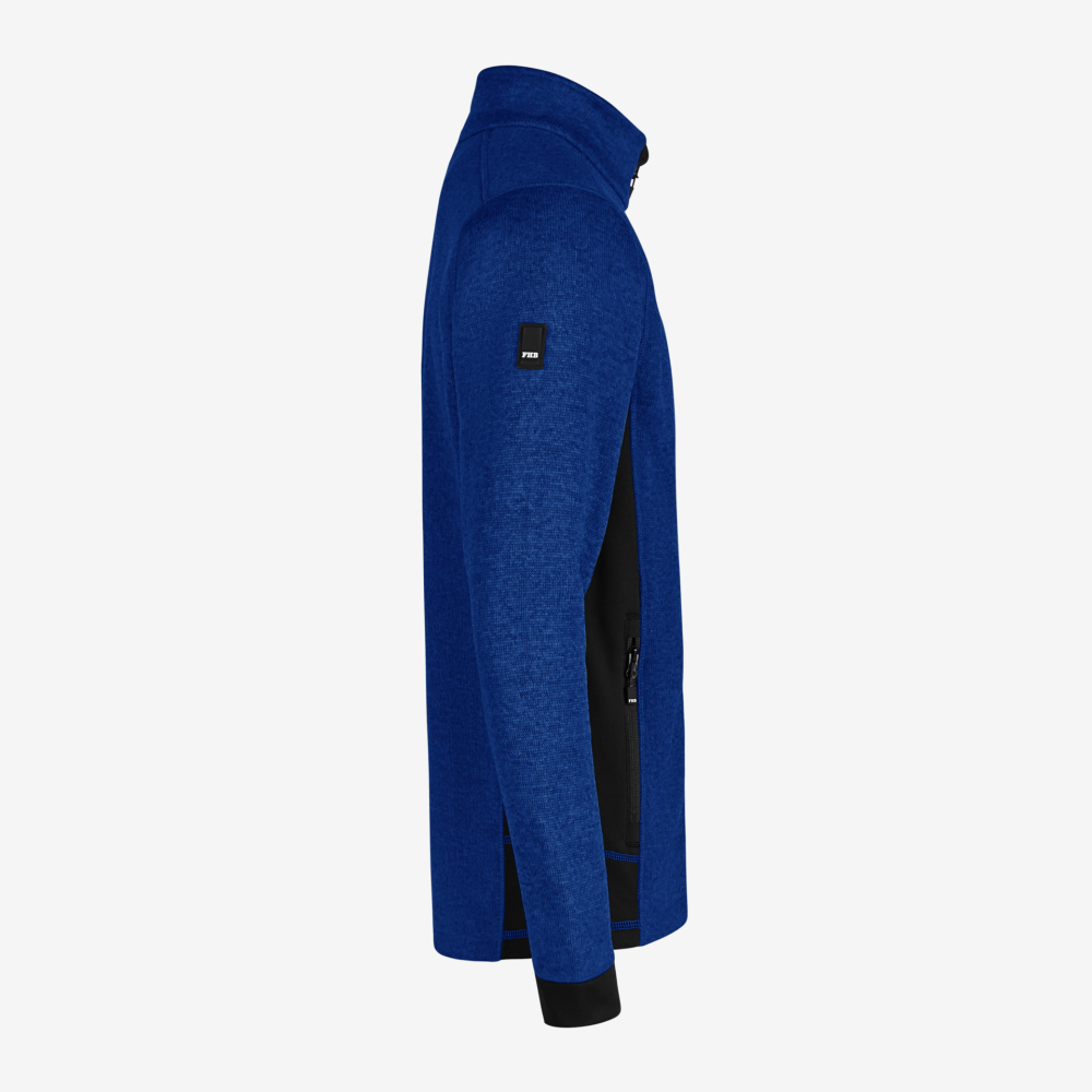 FHB CHRISTOPH Strick-Fleece-Jacke, royalblau-schwarz, Gr. 4XL