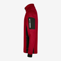 FHB CHRISTOPH Strick-Fleece-Jacke, rot-schwarz, Gr. XS