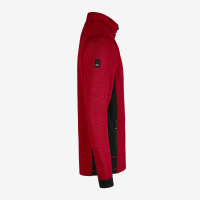 FHB CHRISTOPH Strick-Fleece-Jacke, rot-schwarz, Gr. XS