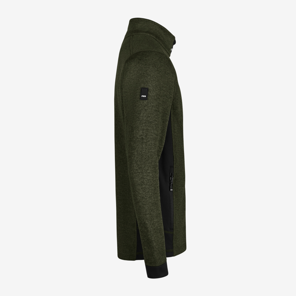 FHB CHRISTOPH Strick-Fleece-Jacke, oliv-schwarz, Gr. 5XL