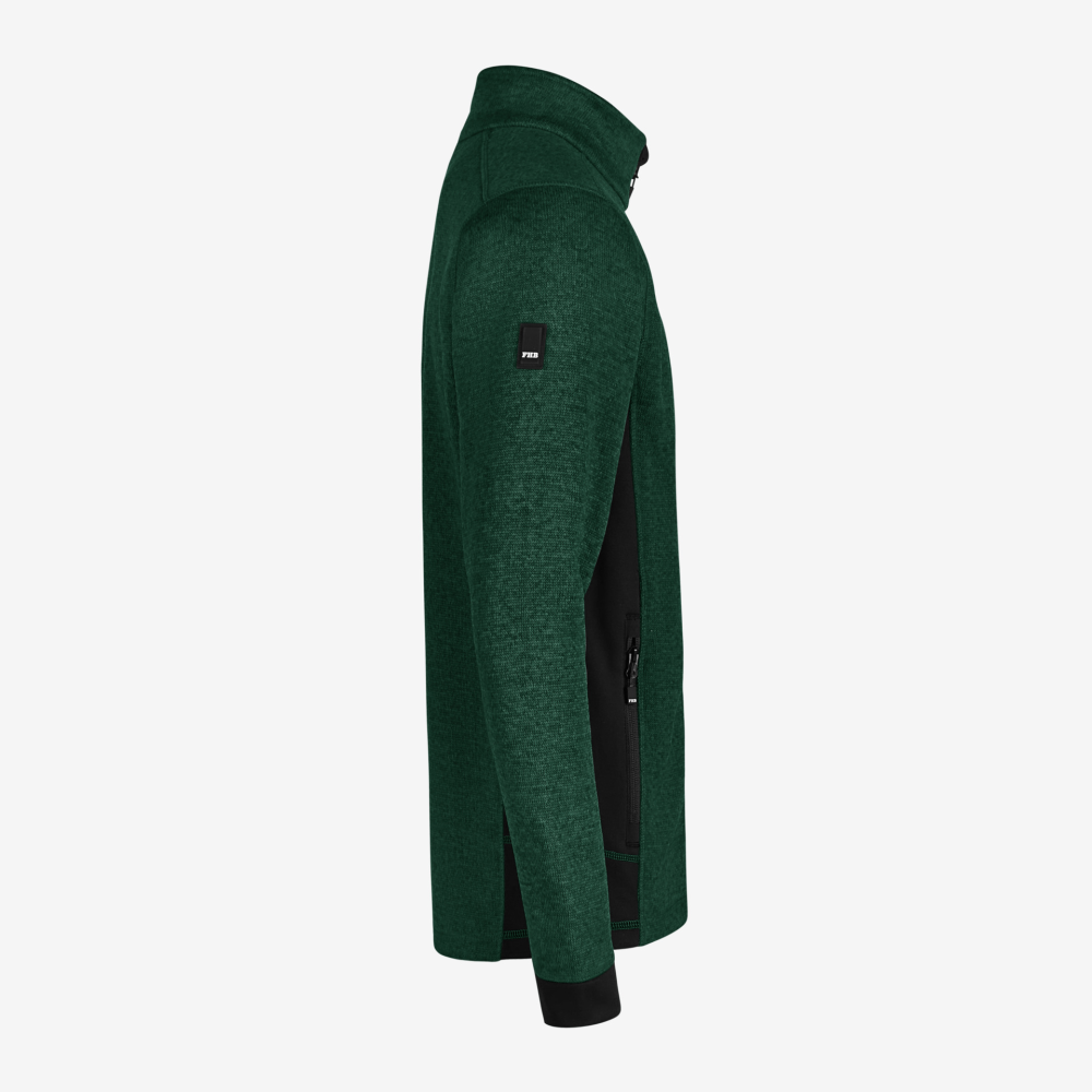 FHB CHRISTOPH Strick-Fleece-Jacke, grün-schwarz, Gr. 5XL