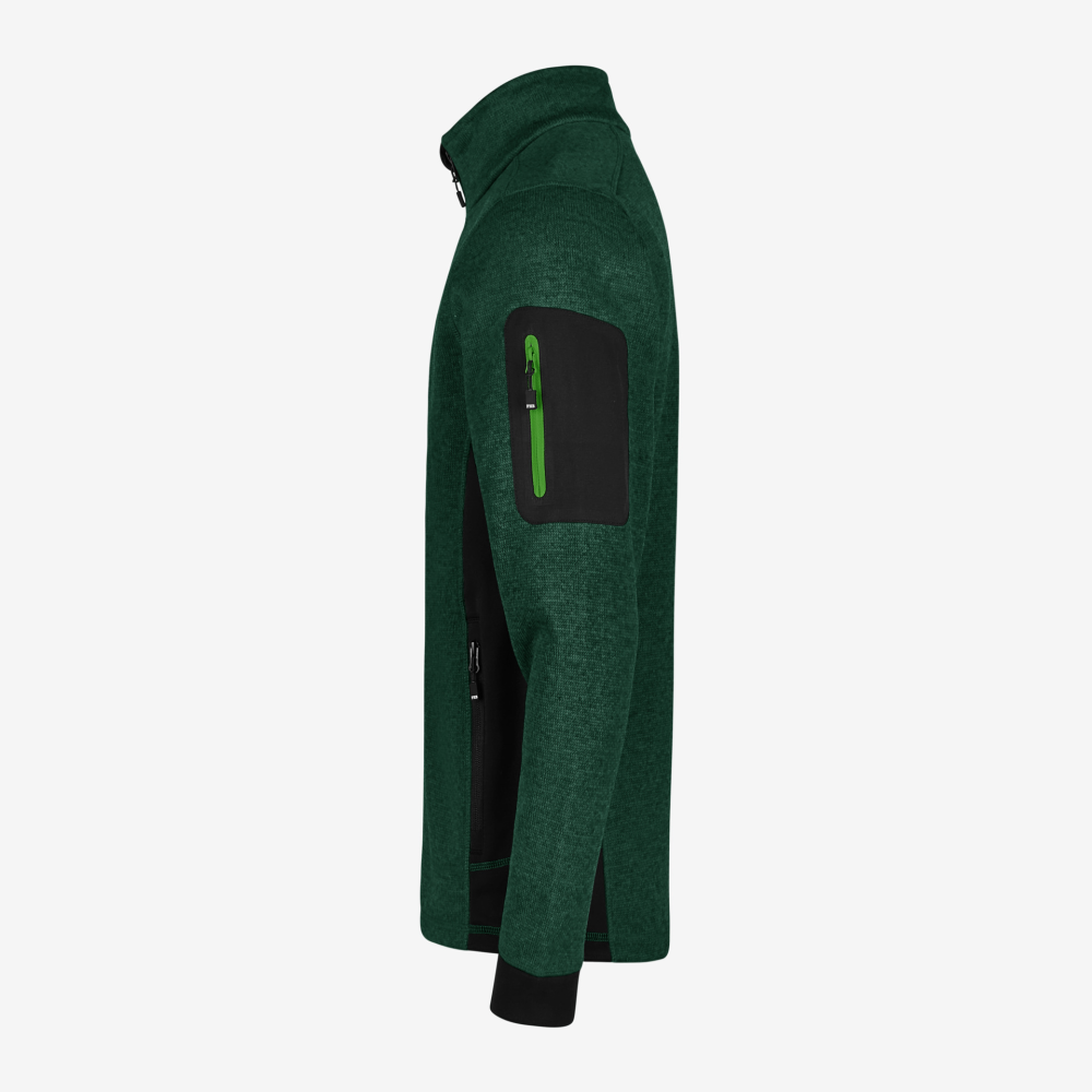 FHB CHRISTOPH Strick-Fleece-Jacke, grün-schwarz, Gr. 5XL