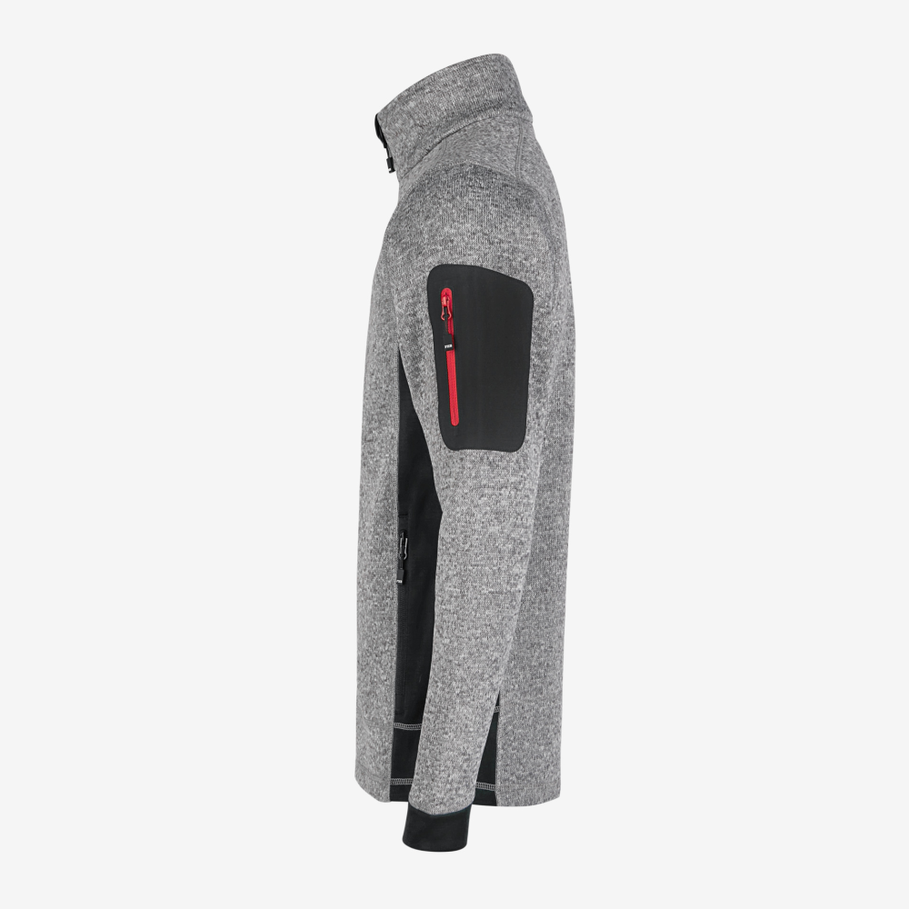 FHB CHRISTOPH Strick-Fleece-Jacke, grau-schwarz, Gr. S