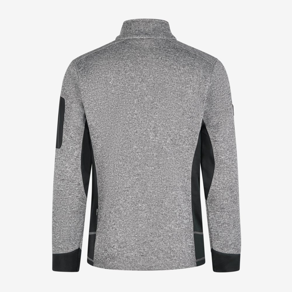 FHB CHRISTOPH Strick-Fleece-Jacke, grau-schwarz, Gr. S