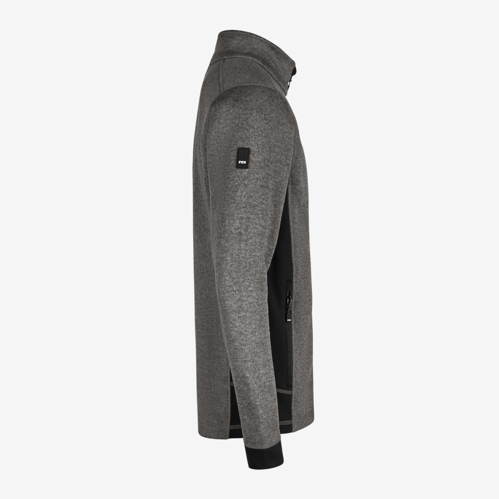 FHB CHRISTOPH Strick-Fleece-Jacke, anthrazit-schwarz, Gr. M