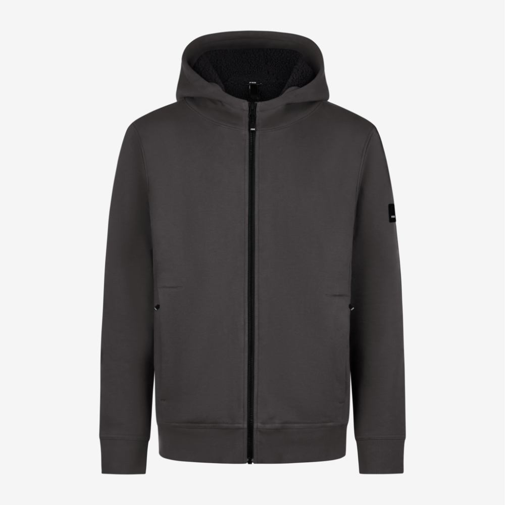 FHB HAJO Hoodie-Jacke mit Webpelz unisex anthrazit 2XL