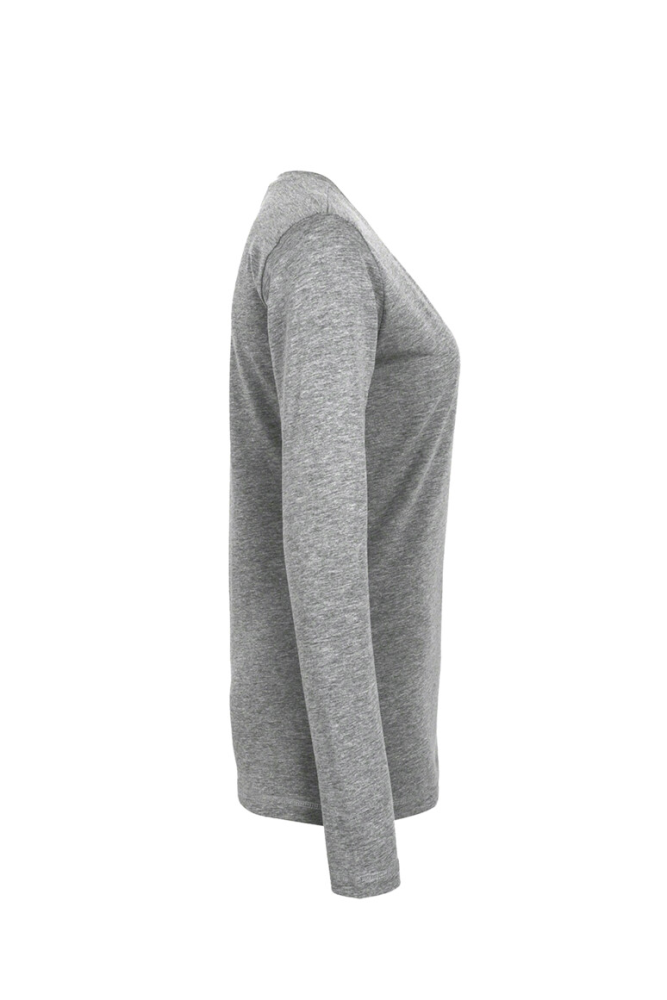 HAKRO Damen Longsleeve Classic, grau meliert, XS