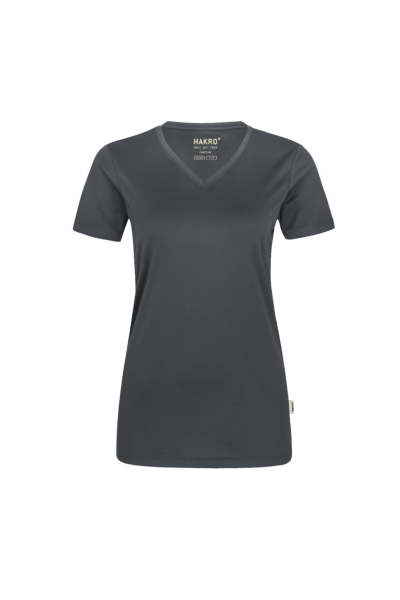 HAKRO Damen V-Shirt COOLMAX®, anthrazit