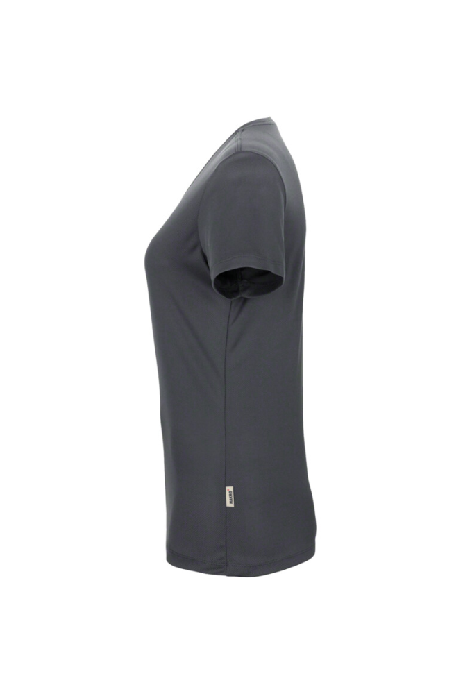HAKRO Damen V-Shirt COOLMAX®, anthrazit, XL