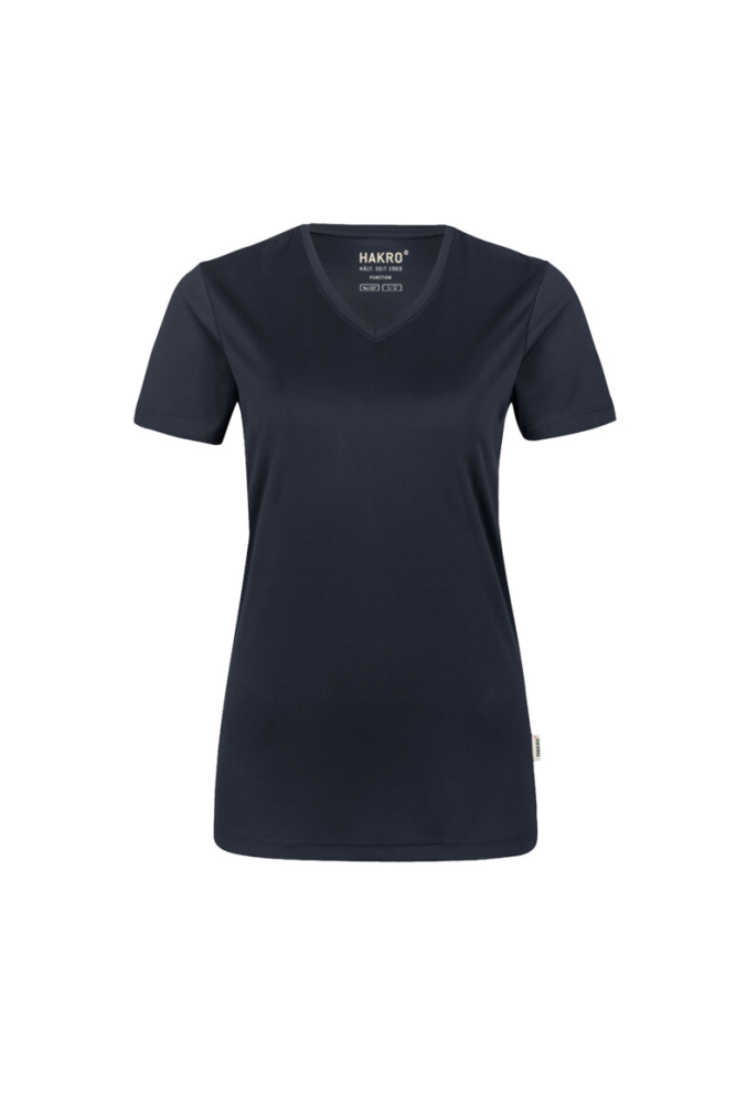 HAKRO Damen V-Shirt COOLMAX®, tinte, XL