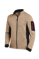 FHB CHRISTOPH Strick-Fleece-Jacke, beige-schwarz, Gr. XS