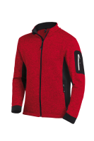 FHB CHRISTOPH Strick-Fleece-Jacke, rot-schwarz, Gr. XS