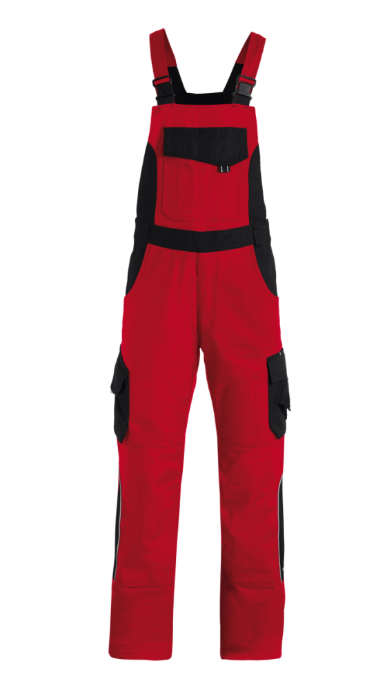 FHB ECKHARD Latzhose, rot-schwarz, Gr.