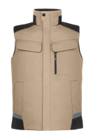 FHB HAUKE Arbeitsweste, beige-schwarz, Gr. 3XL