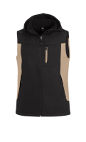 FHB JUSTUS Softshellweste, beige-schwarz, Gr. XL
