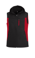 FHB JUSTUS Softshellweste, rot-schwarz, Gr. 3XL