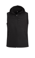 FHB JUSTUS Softshellweste, schwarz-schwarz-RV, Gr. M