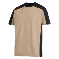 FHB MARC T-Shirt zweifarbig, beige-schwarz, Gr. S