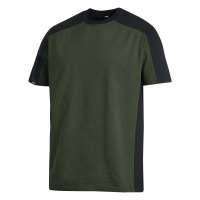 FHB MARC T-Shirt zweifarbig, oliv-schwarz, Gr. XS