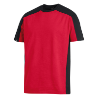 FHB MARC T-Shirt zweifarbig, rot-schwarz, Gr. XS