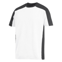 FHB MARC T-Shirt zweifarbig, weiss-anthrazit, Gr. S