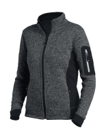 FHB MARIEKE Strick-Fleece-Jacke Damen, anthrazit-schwarz, Gr. S