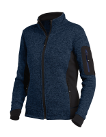 FHB MARIEKE Strick-Fleece-Jacke Damen, marine-schwarz, Gr. S