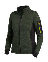 FHB MARIEKE Strick-Fleece-Jacke Damen, oliv-schwarz, Gr. XL