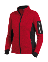 FHB MARIEKE Strick-Fleece-Jacke Damen, rot-schwarz, Gr. M
