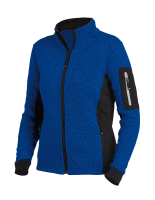 FHB MARIEKE Strick-Fleece-Jacke Damen, royalblau-schwarz, Gr. XL