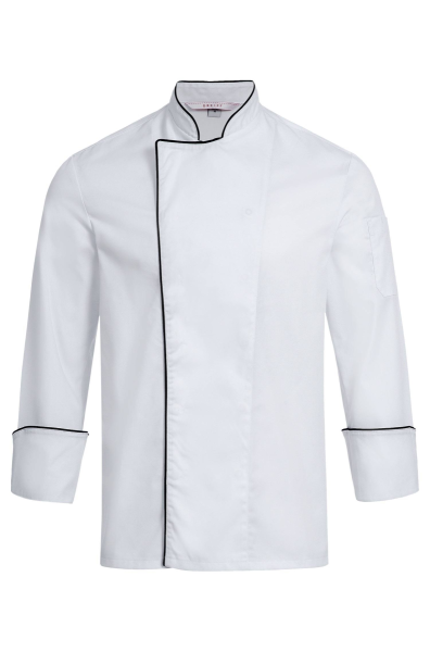 Greiff Herren-Kochjacke, Mit Paspel, Regular Fit, weiss