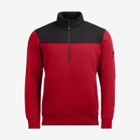 FHB ROB Zip-Sweatshirt, rot-schwarz, Gr. XL