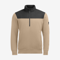 FHB ROB Zip-Sweatshirt, beige-schwarz, Gr. 2XL