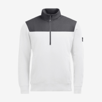FHB ROB Zip-Sweatshirt, weiss-anthrazit, Gr. L