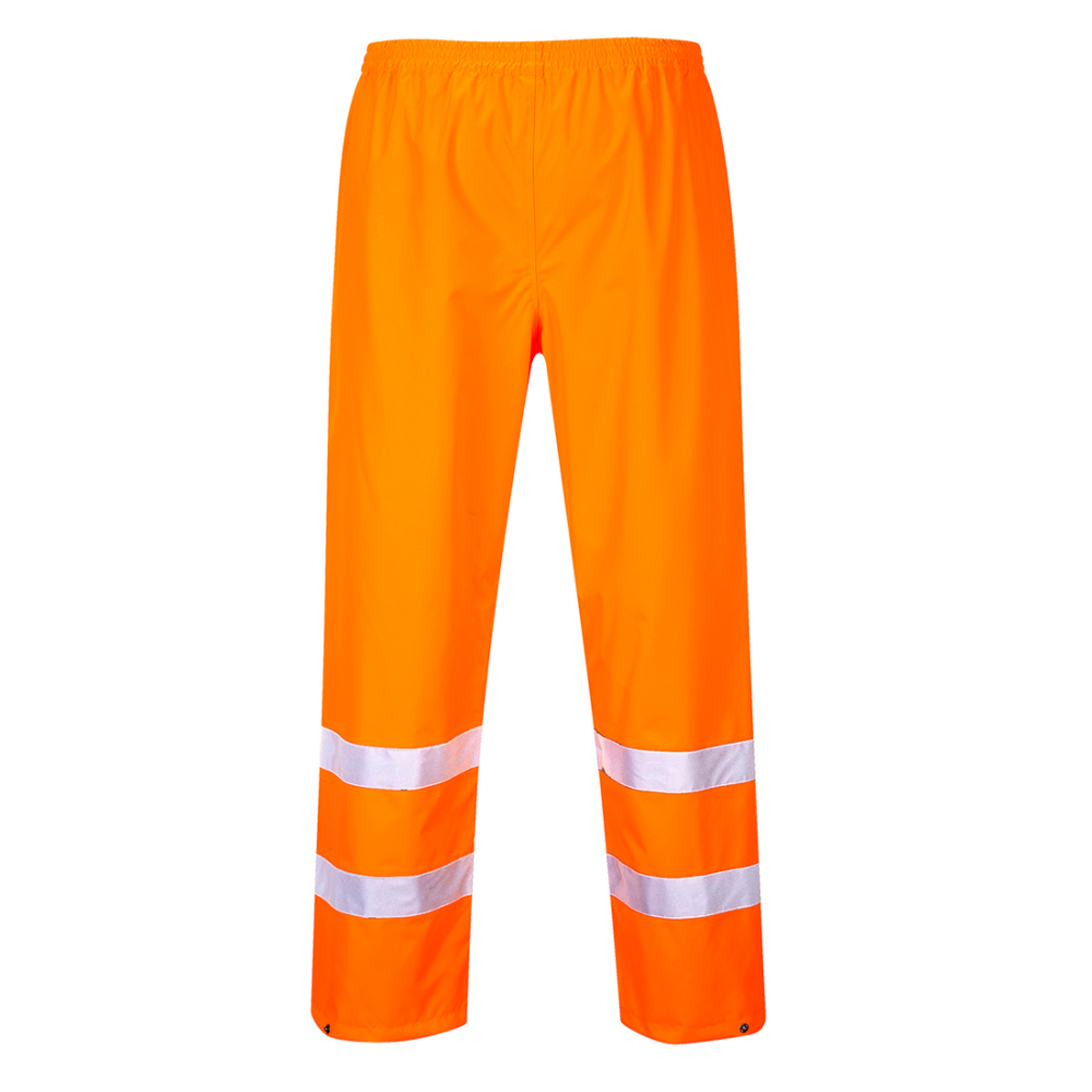 Atmungsaktive Warnschutz Regenhose orange